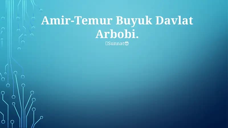 Amir-Temur Buyuk Davlat Arbobi