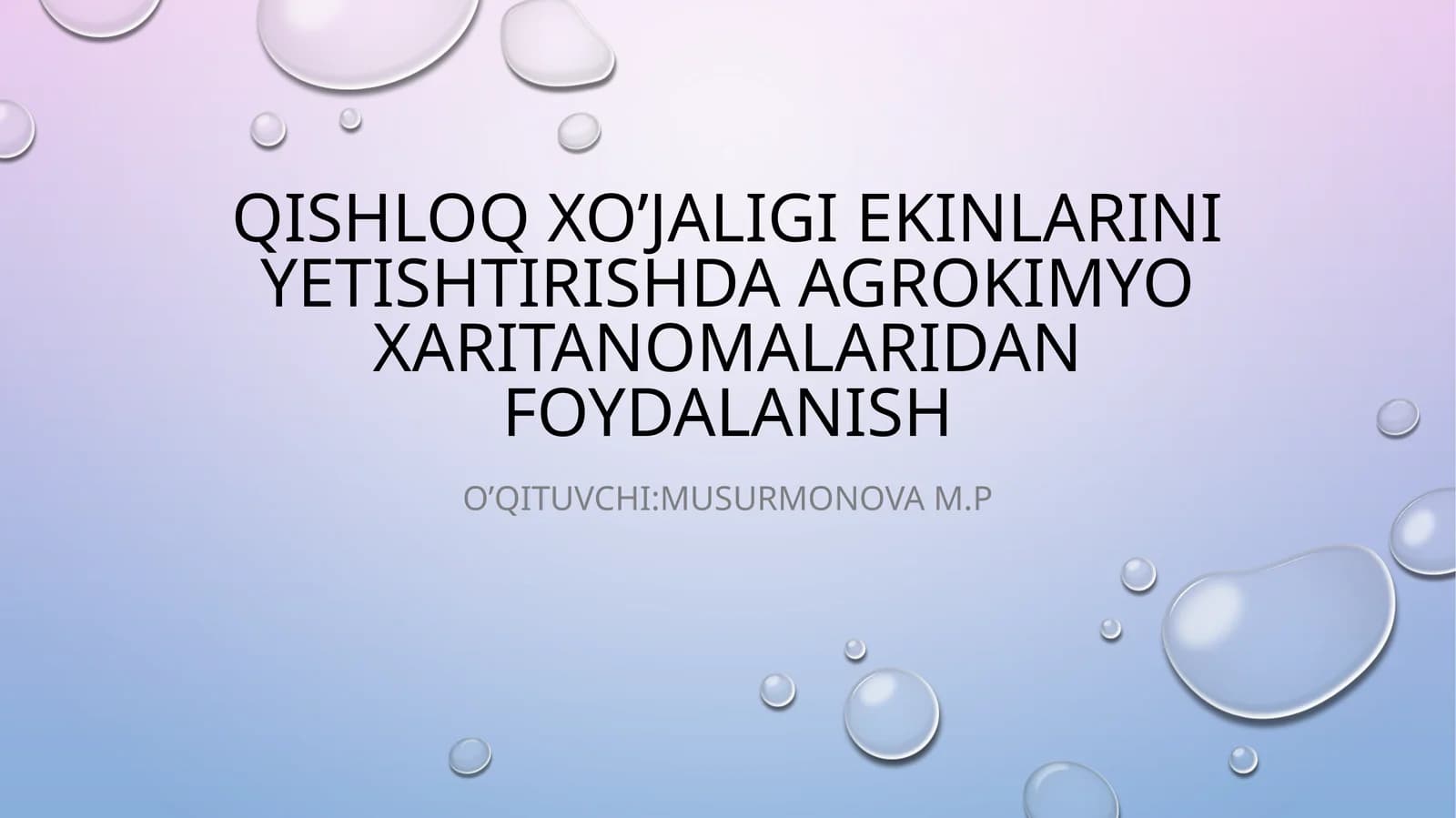 Agrokimyo xaritanomalarni tuzish