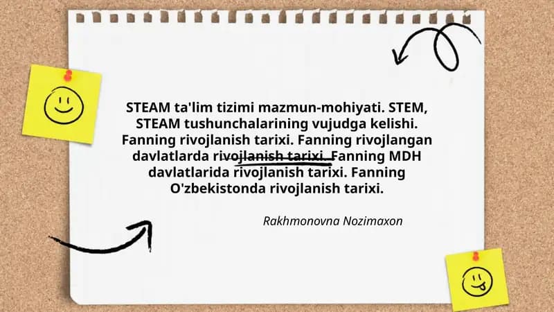STEAM ta'lim tizimi mazmun-mohiyati