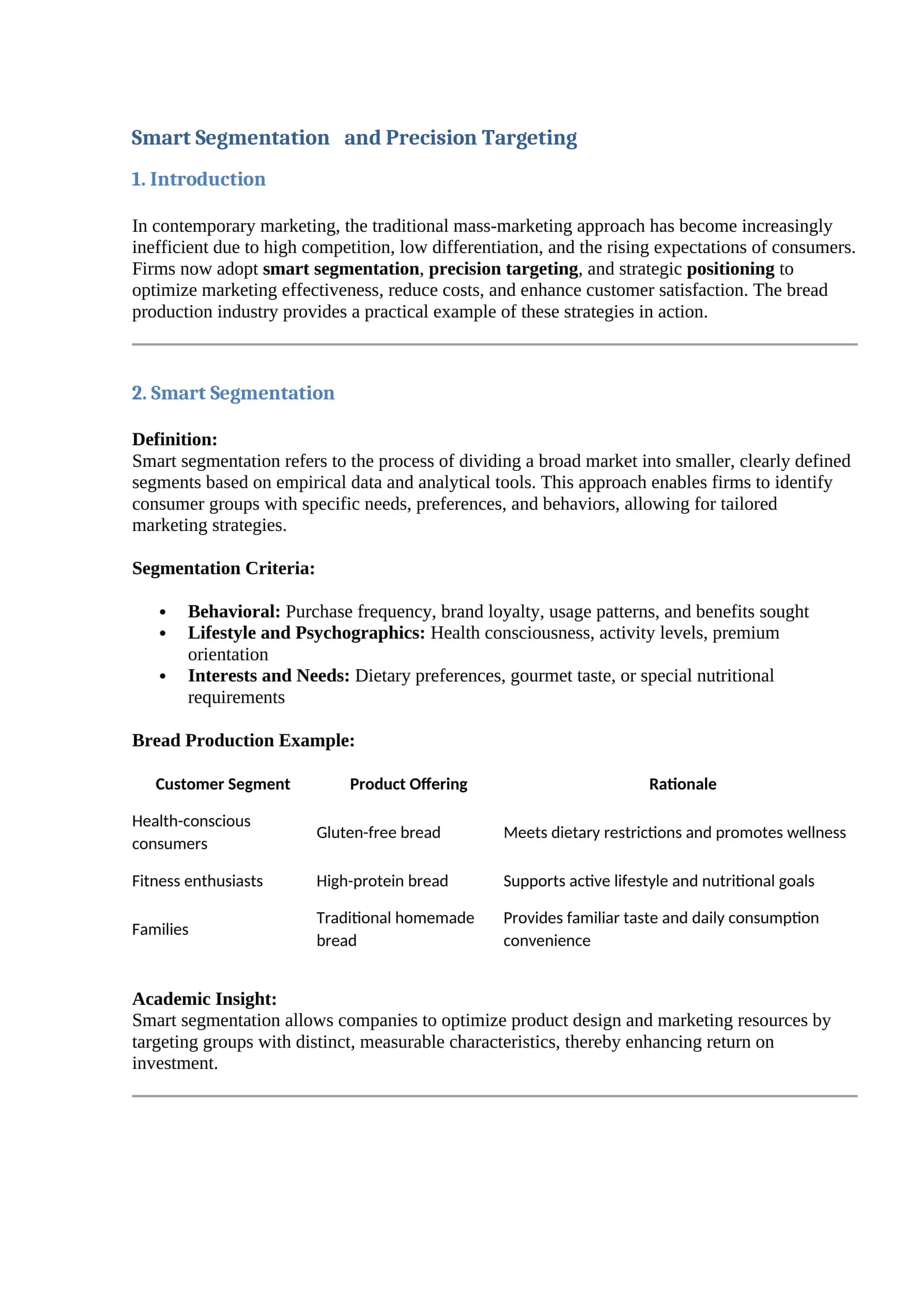 Smart Segmentation and Precision Targeting