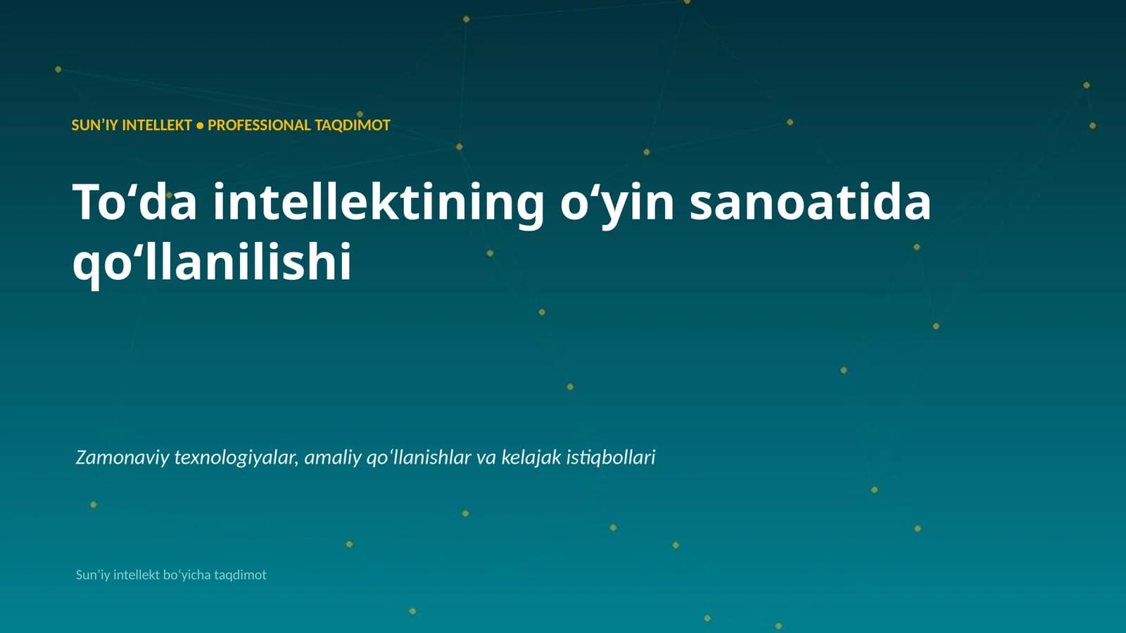 Toʻda intellektining oʻyin sanoatida qoʻllanilishi