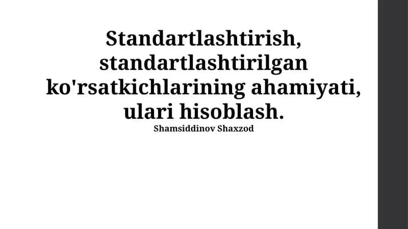 Standartlashtirish
