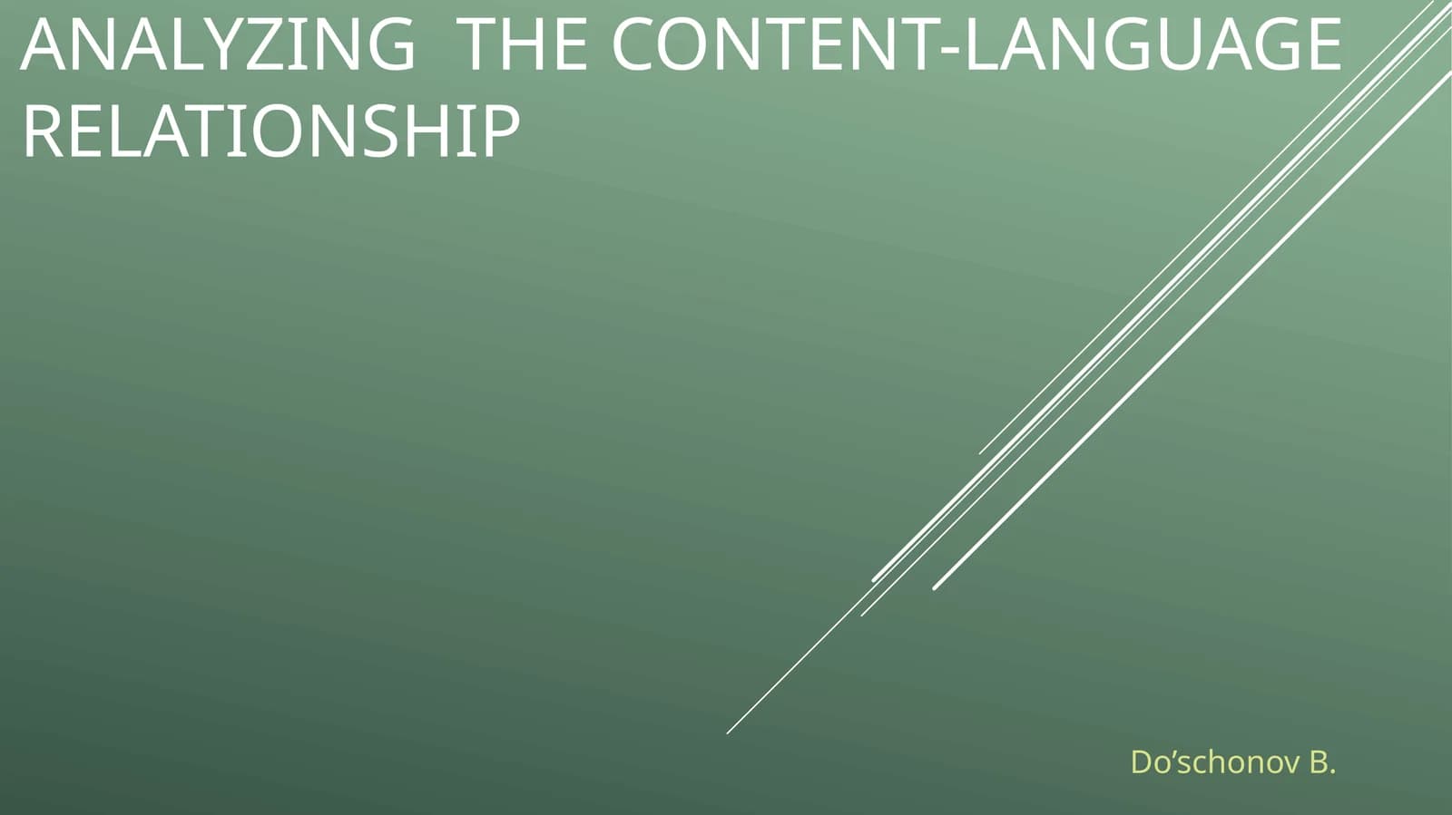 Analyzing the content-language relationship
