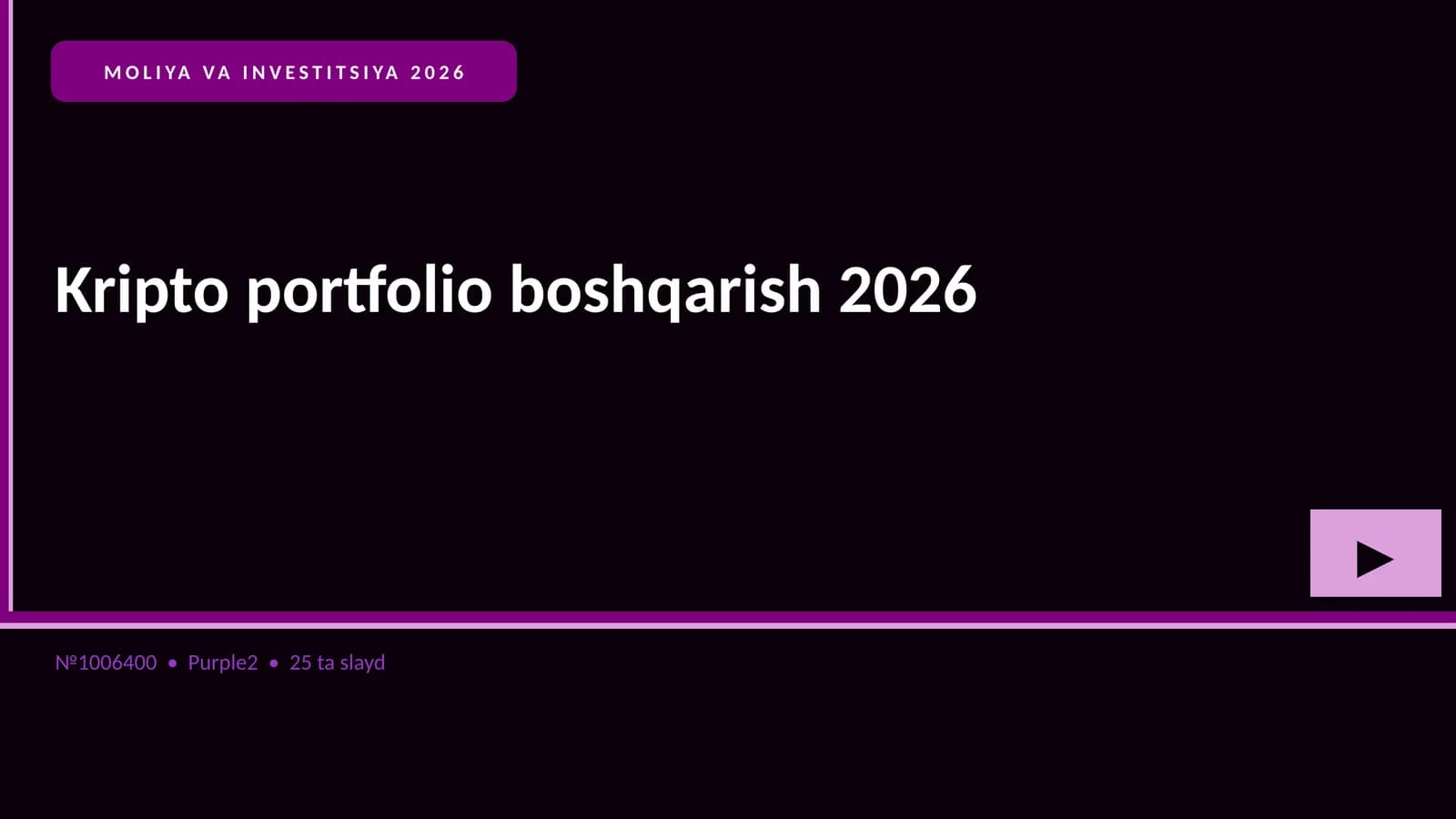 Kripto portfolio boshqarish 2026