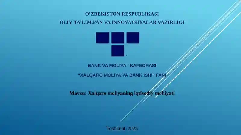Xalqaro moliyaning iqtisodiy mohiyati