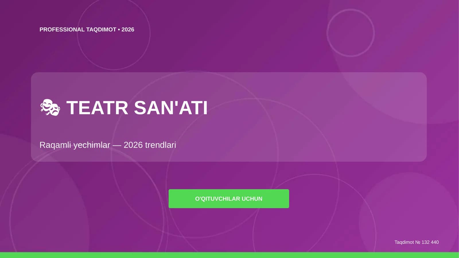 TEATR SAN'ATI - Taqdimot • 2026