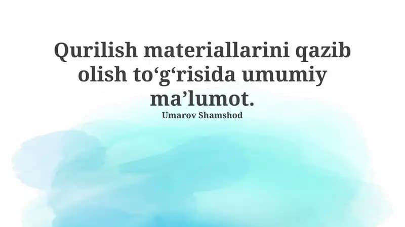 Qurilish materiallari