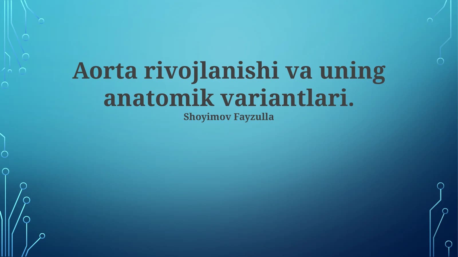 Aortaning Anatomik Oʻzgarishlari