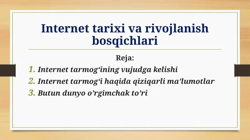 Internettarixiva rivojlanishbosqichlari