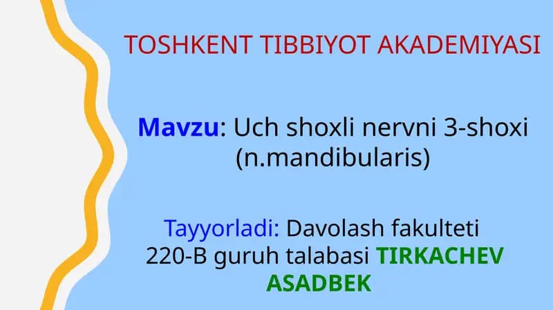Uch shoxli nerv (n.mandibularis)