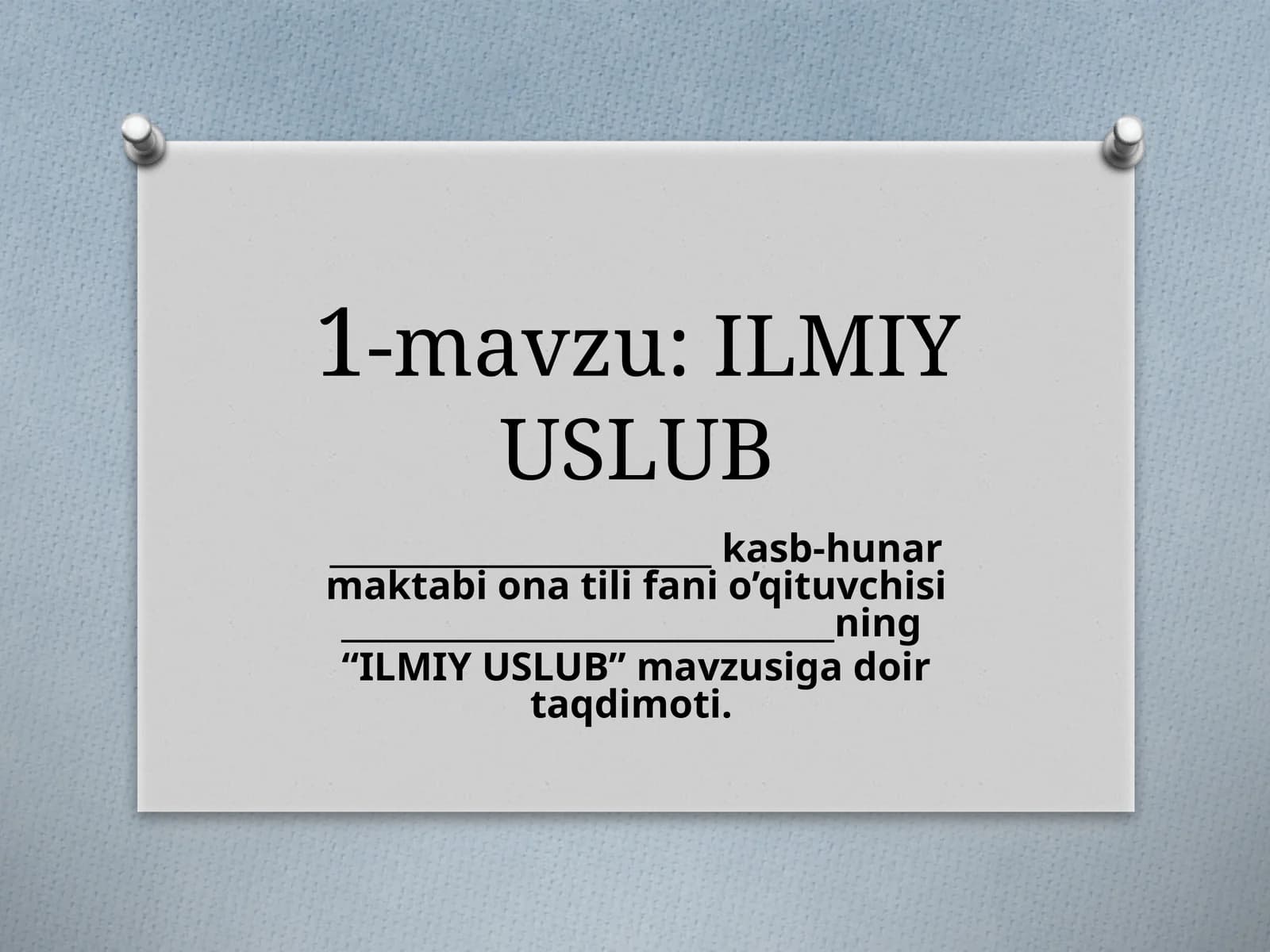 ILMIY USLUB