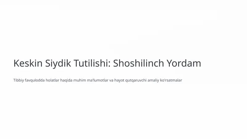 Keskin Siydik Tutilishi