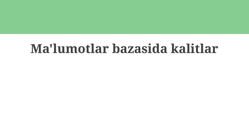 Ma'lumotlarbazasidakalitlar