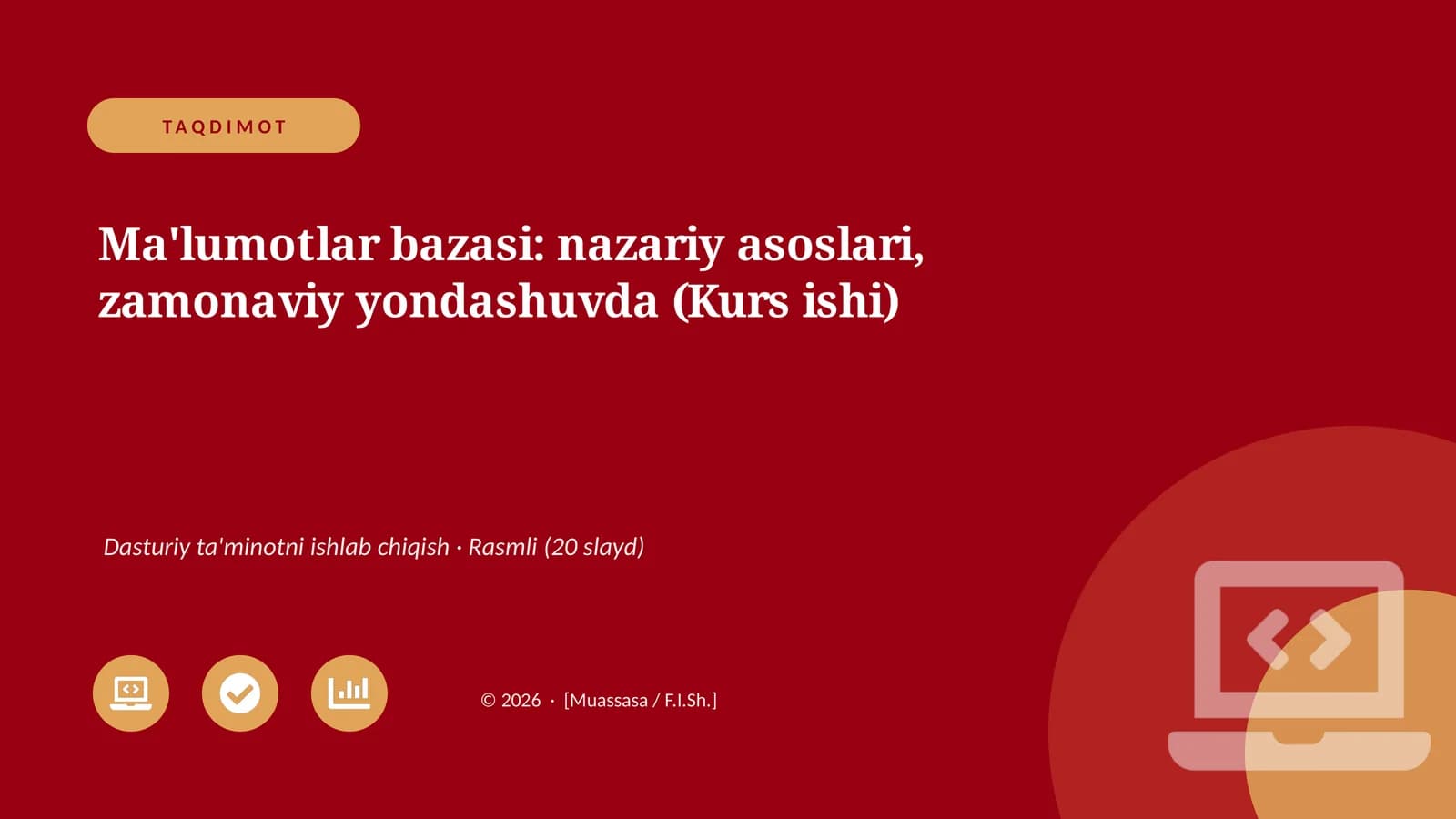 Ma'lumotlar bazasi: nazariy asoslari, zamonaviy yondashuvda