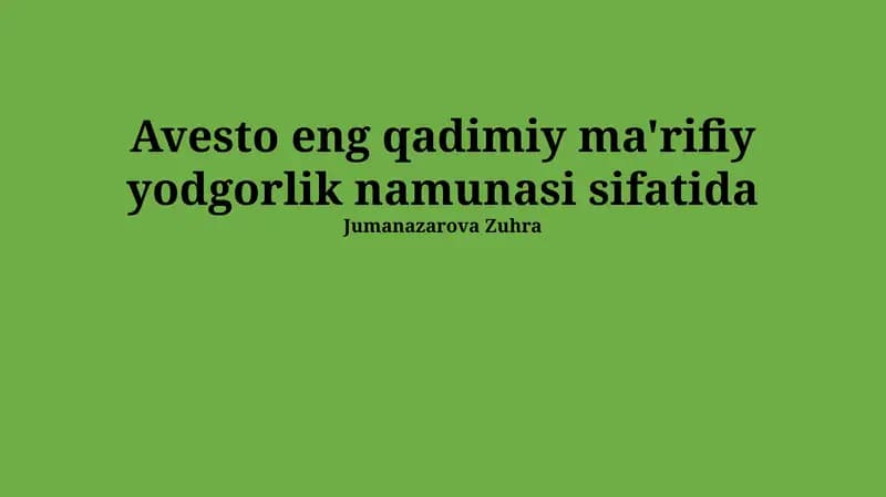Avesto Tilining Kelib Chiqishi va Tarixi