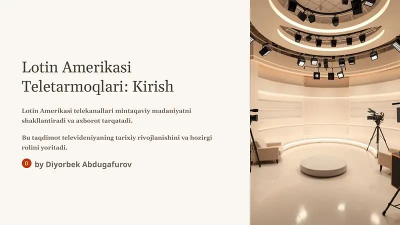 Lotin Amerikasi Teletarmoqlari: Kirish