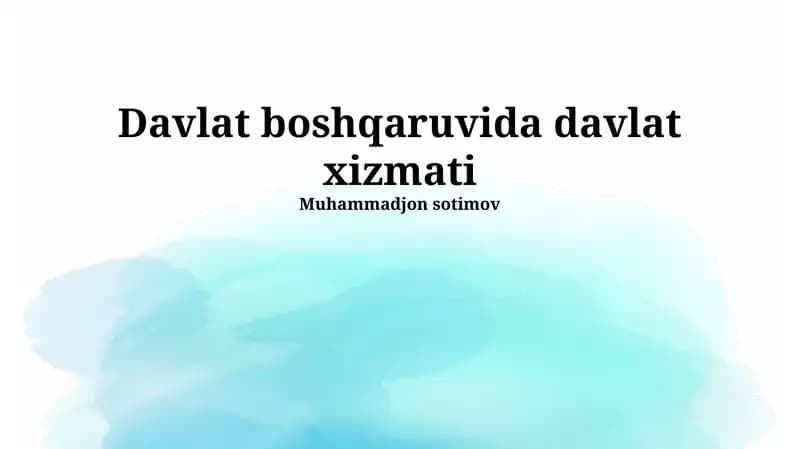 Davlat xizmati