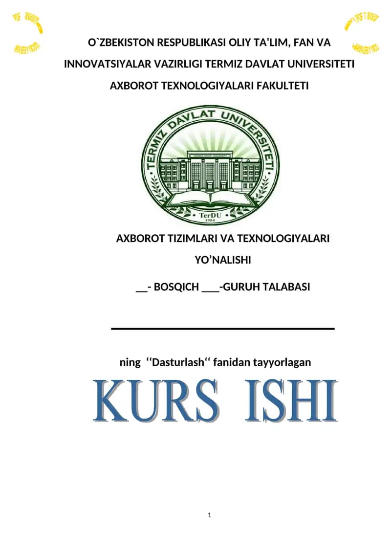 Tashkilot xodimlari ish rejimini nazorat qiluvchi tizim