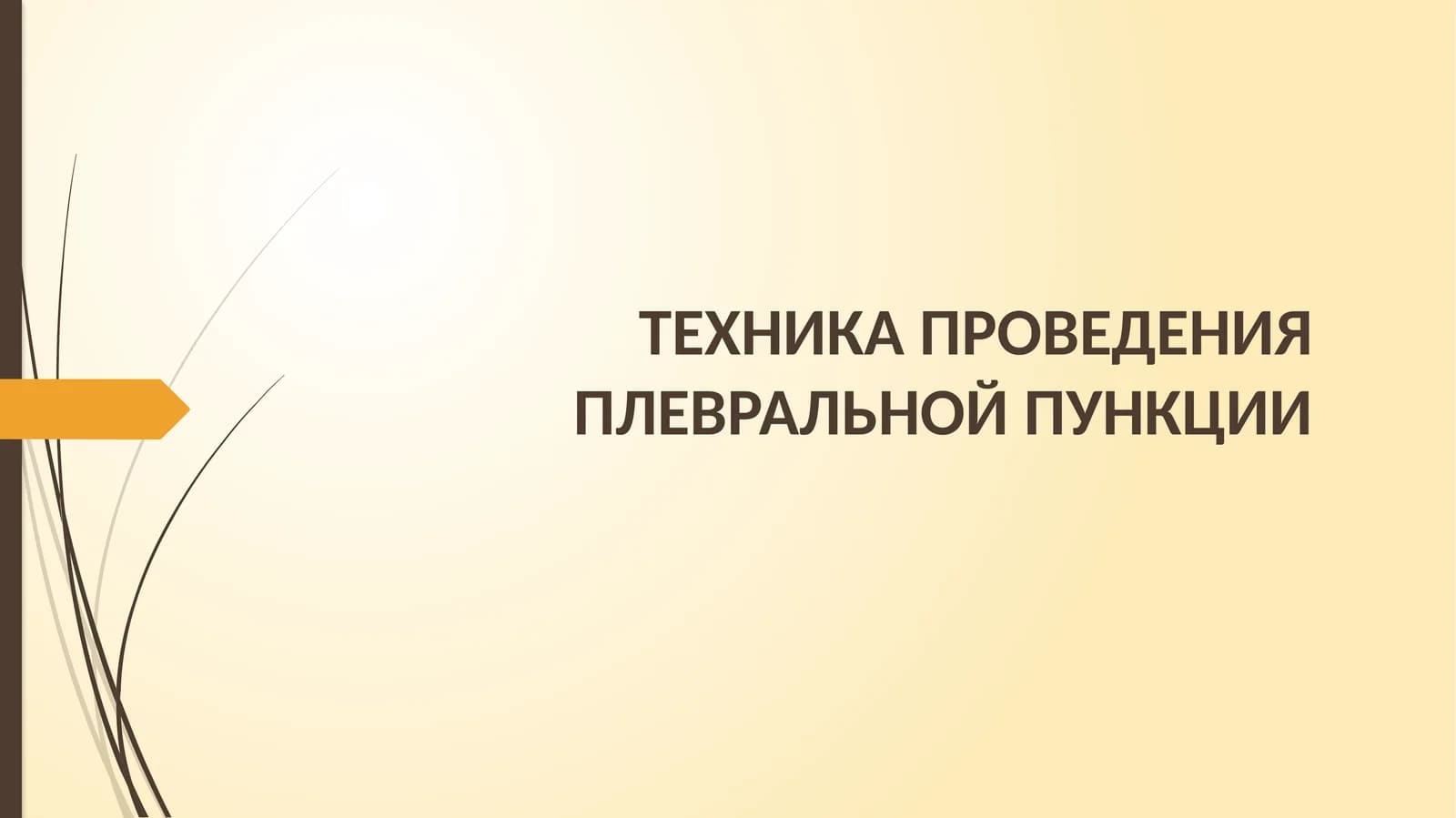 ТЕХНИКА ПРОВЕДЕНИЯПЛЕВРАЛЬНОЙ ПУНКЦИИ