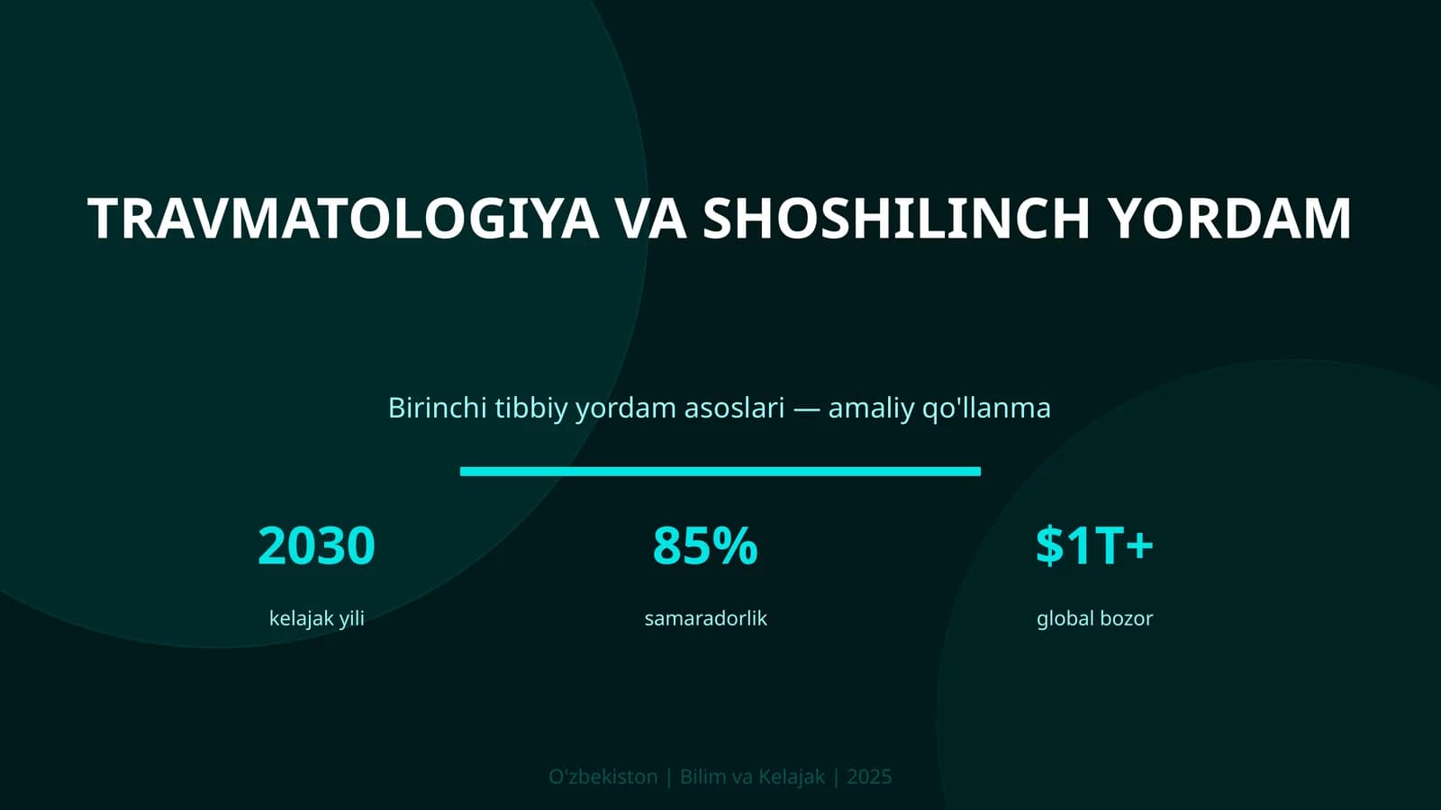 Travmatologiya va shoshilinch yordam