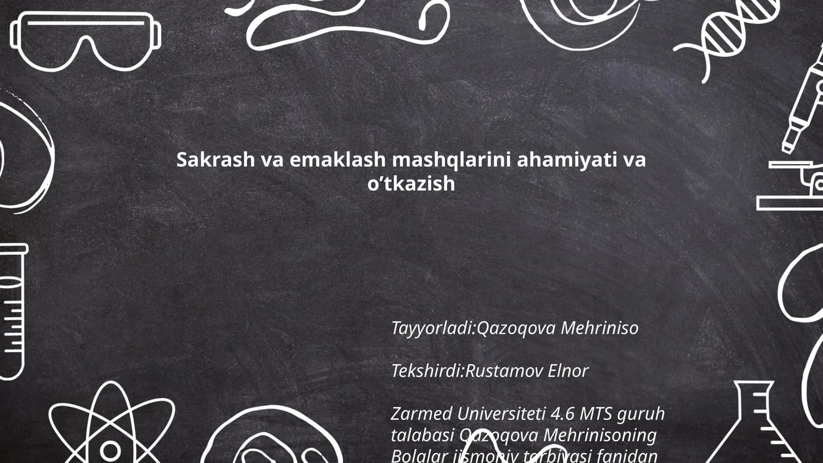 Sakrash va emaklash mashqlarini ahamiyati va o’tkazish