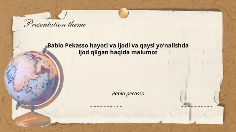 Pablo Pekasso hayoti va ijodi