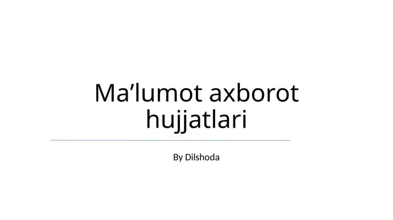 Maʼlumot axborot hujjatlari