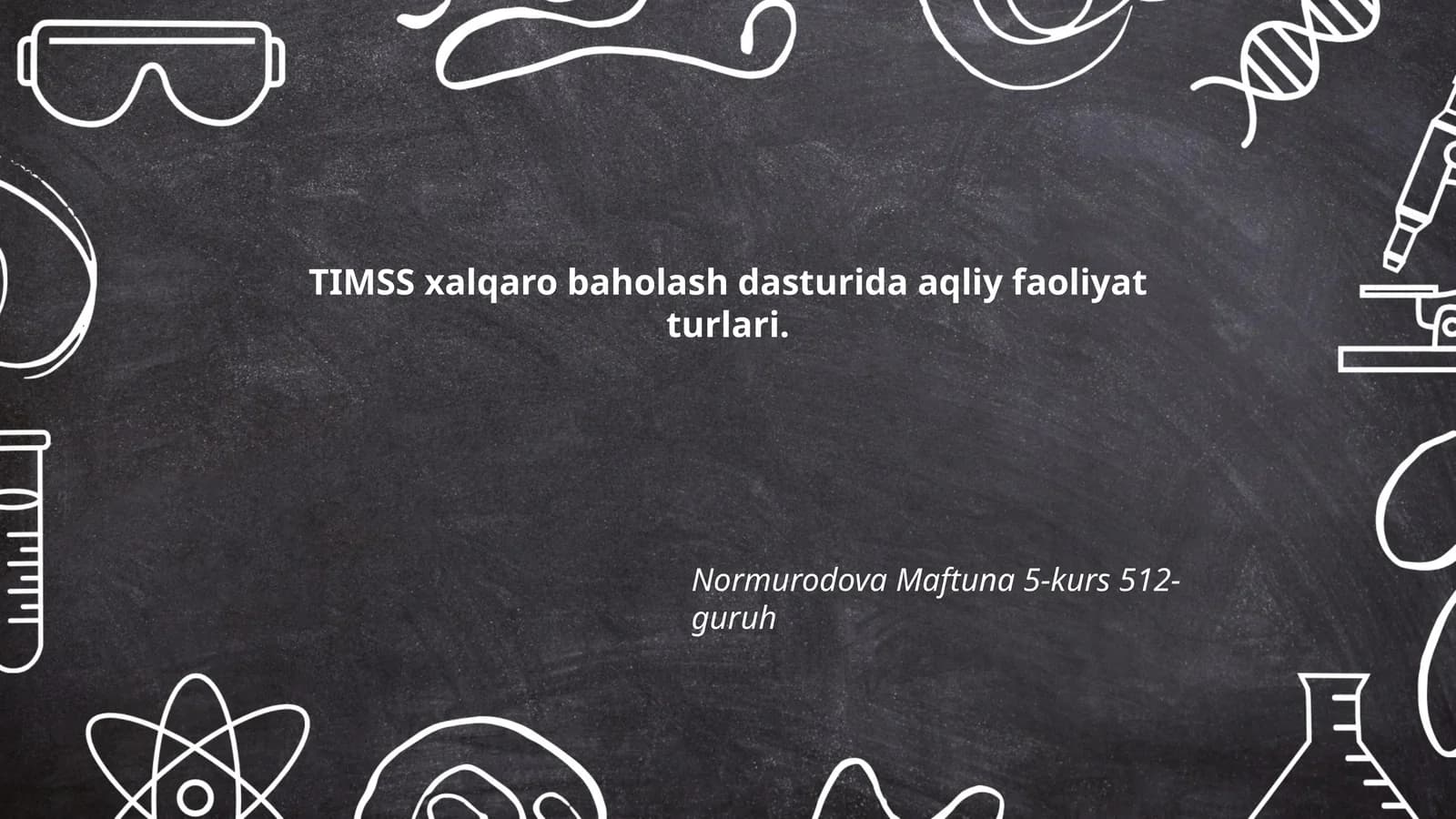 TIMSS xalqaro baholash dasturida aqliy faoliyat turlari