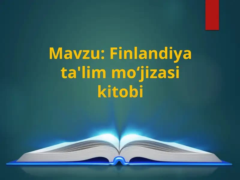 Finlandiya ta'lim mo‘jizasi kitobi