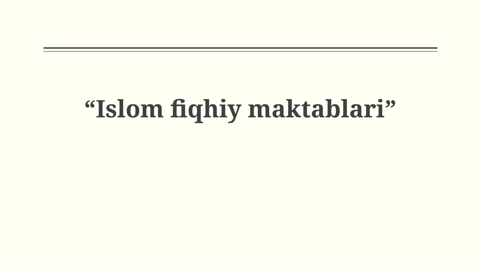 Islom fiqhiymaktablari