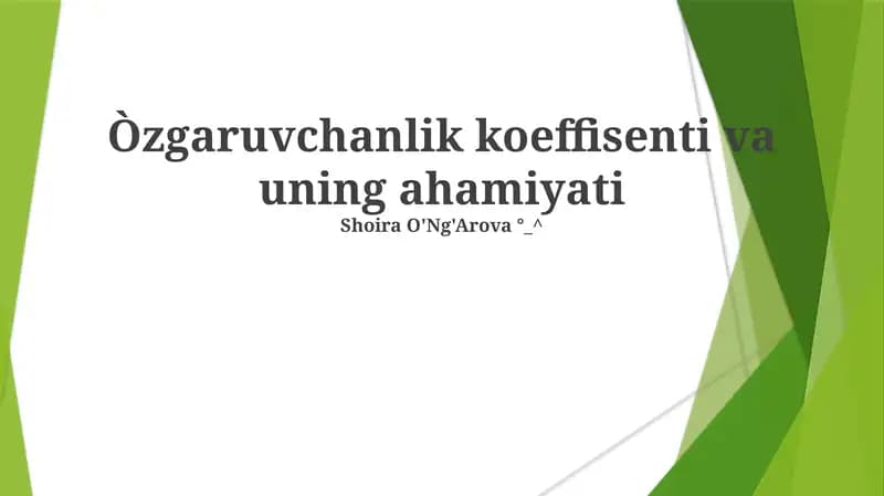 Variatsiya Koeffitsiyenti