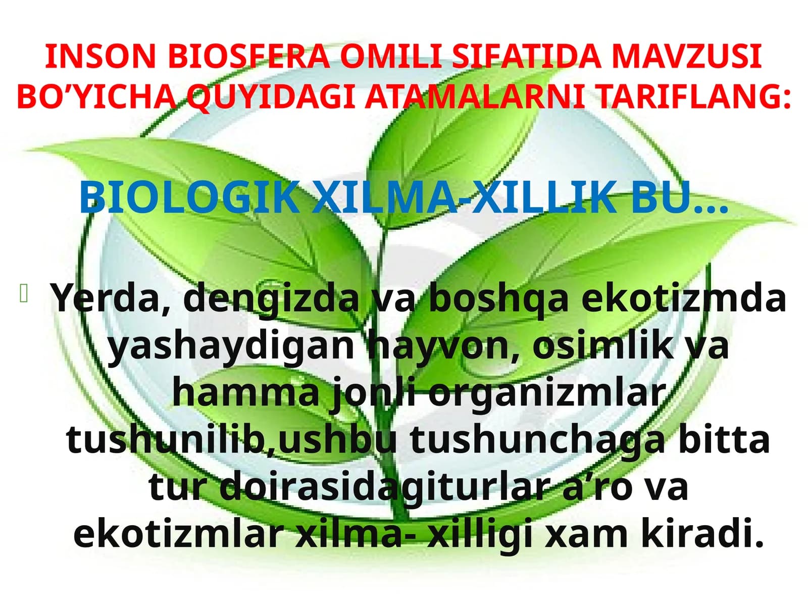 Inson biosfera omili sifatida