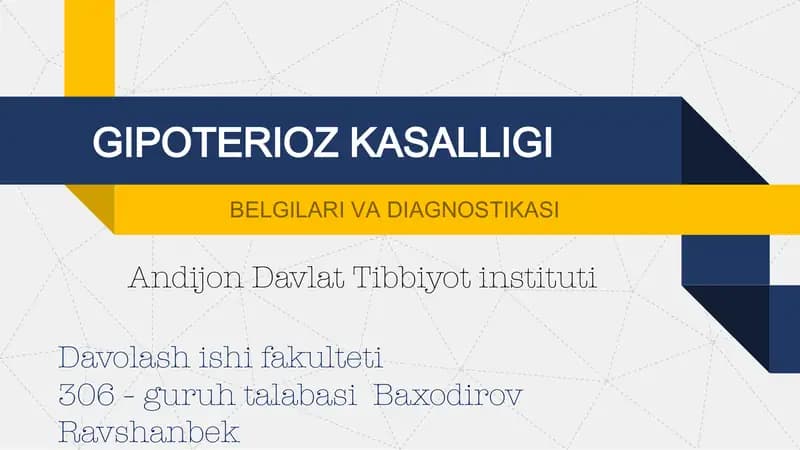 Gipoterioz kasalligi