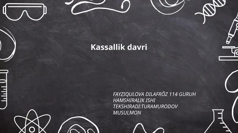 Kassallik davri: taʼrif va umumiy tushuncha