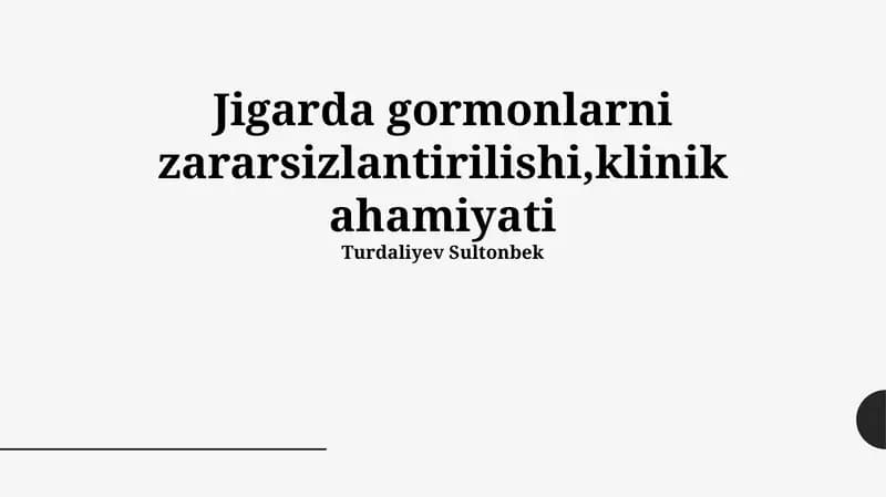 Jigar gormonlarining neytrallashuvi