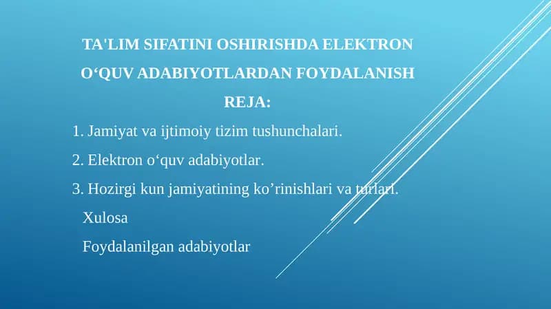 Elektron O‘quv Adabiyotlardan Foydalanish