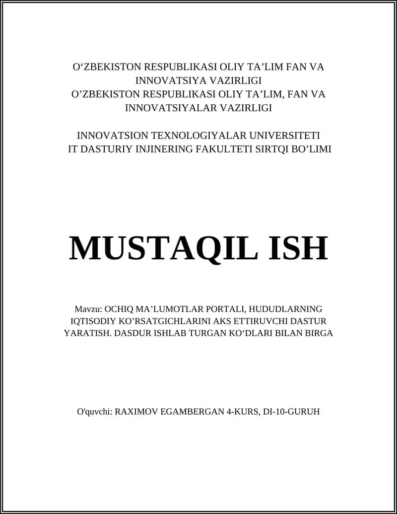 OCHIQ MA’LUMOTLAR PORTALI