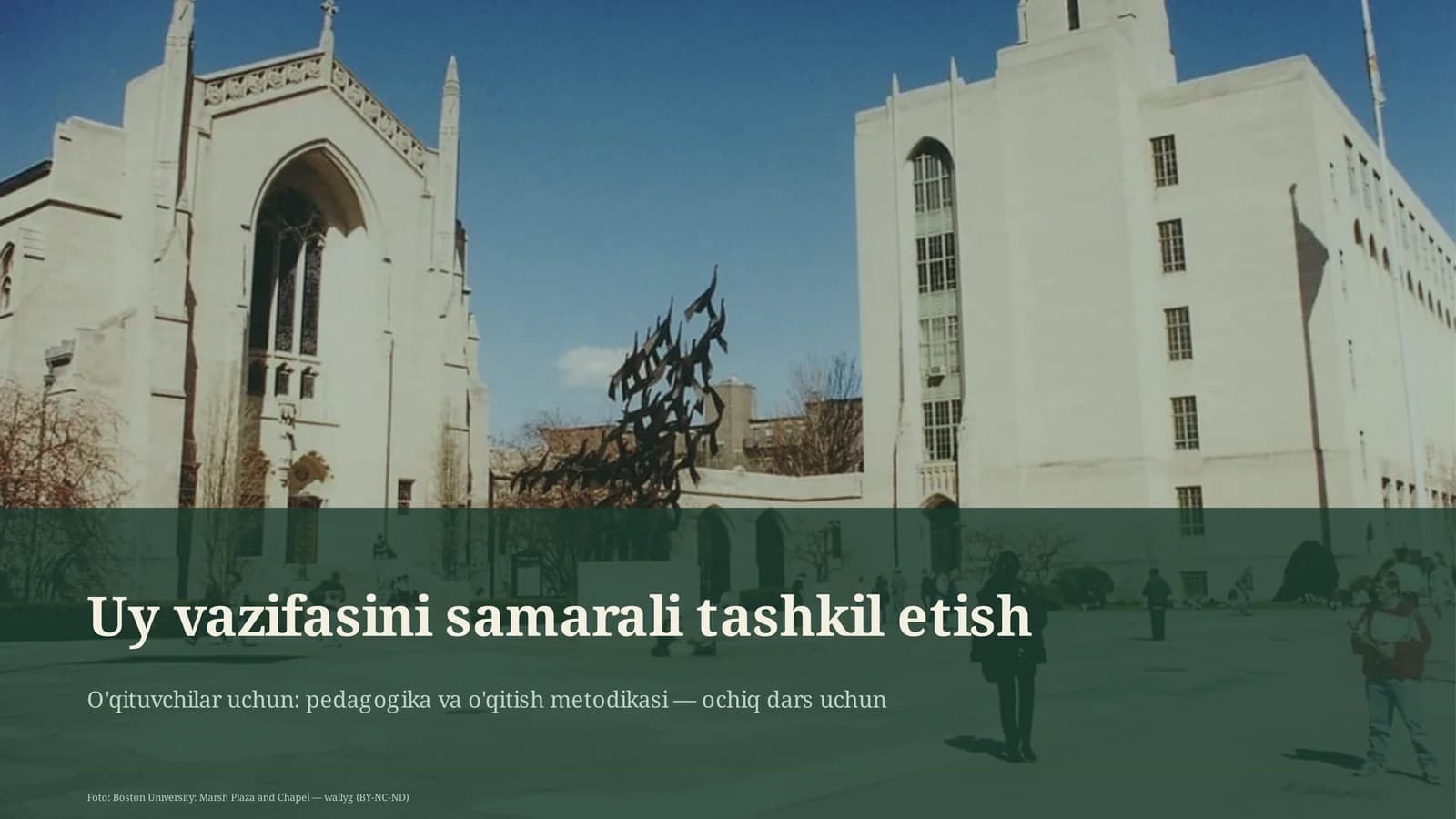 Uy vazifasini samarali tashkil etish
