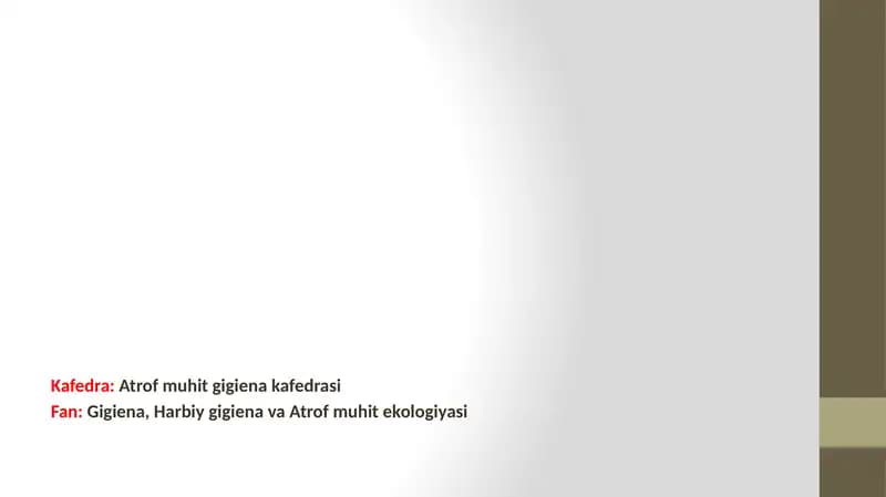 gigiyenaning qadimgi tarixda rivojlanishi