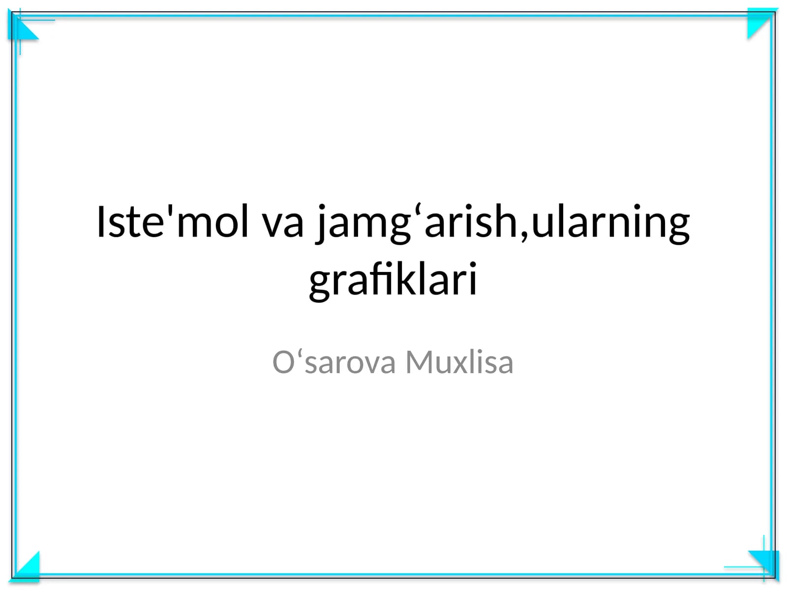 Iste'mol va jamgʻarish,ularning grafiklari krosvord