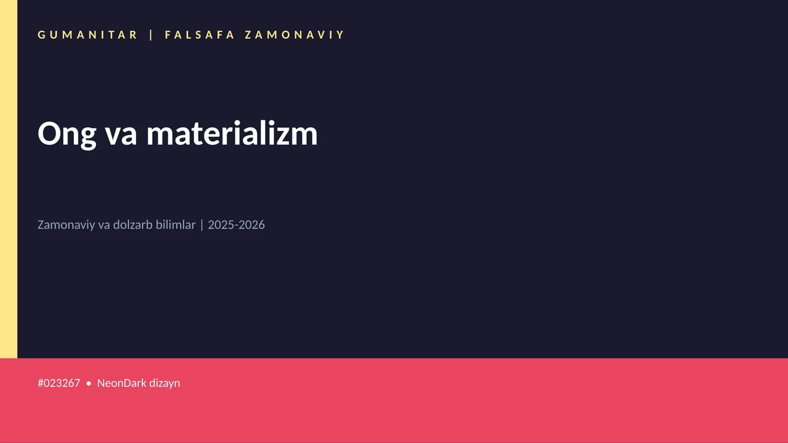 Ong va materializm