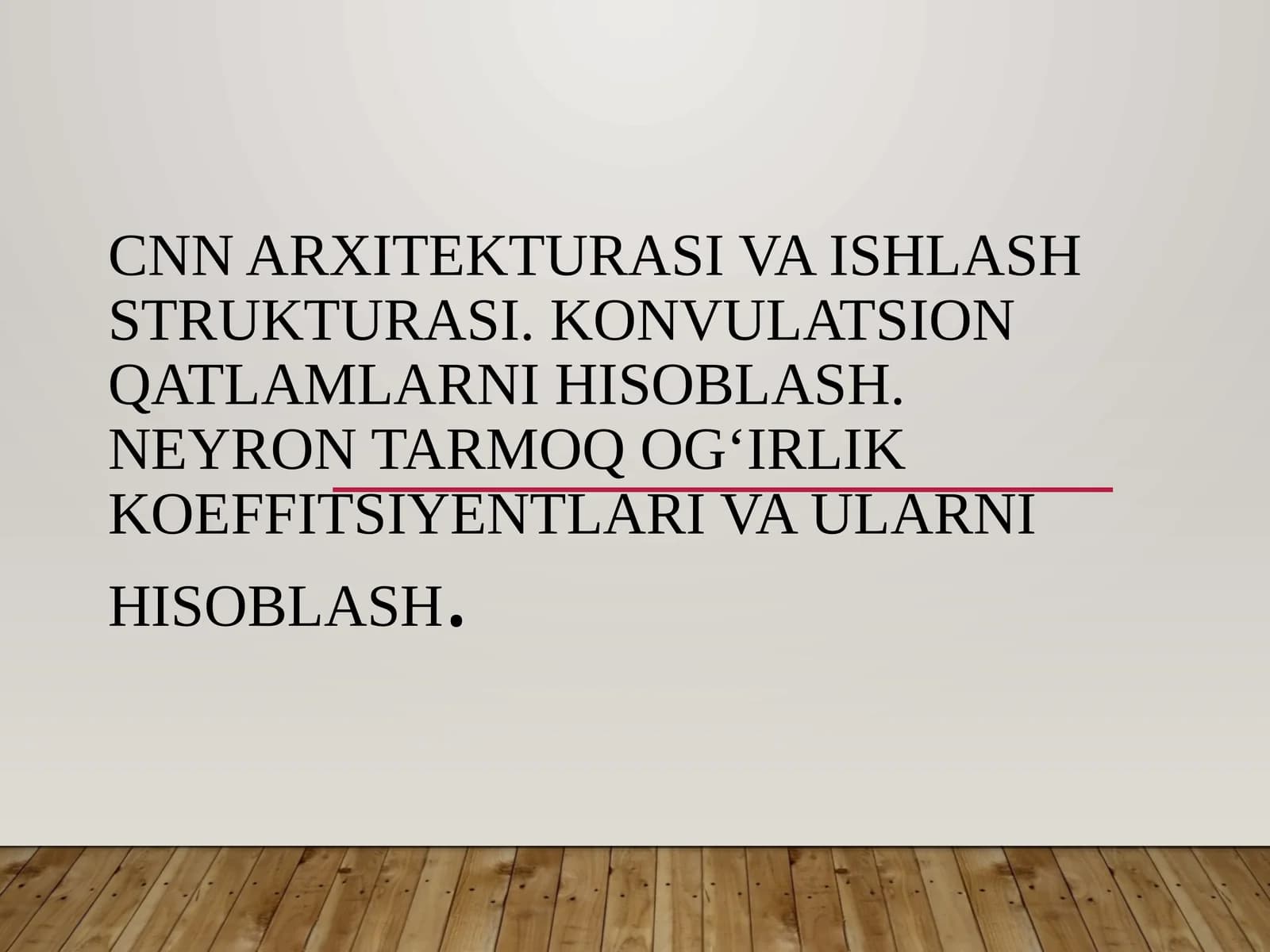 CNN arxitekturasi va ishlash strukturasi