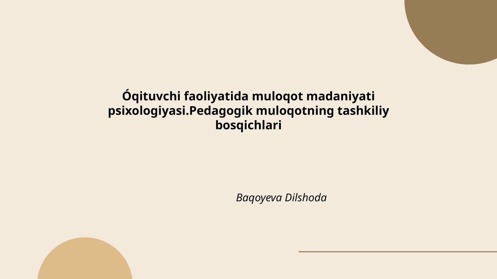 Muloqot Madaniyati va Psixologiyasi