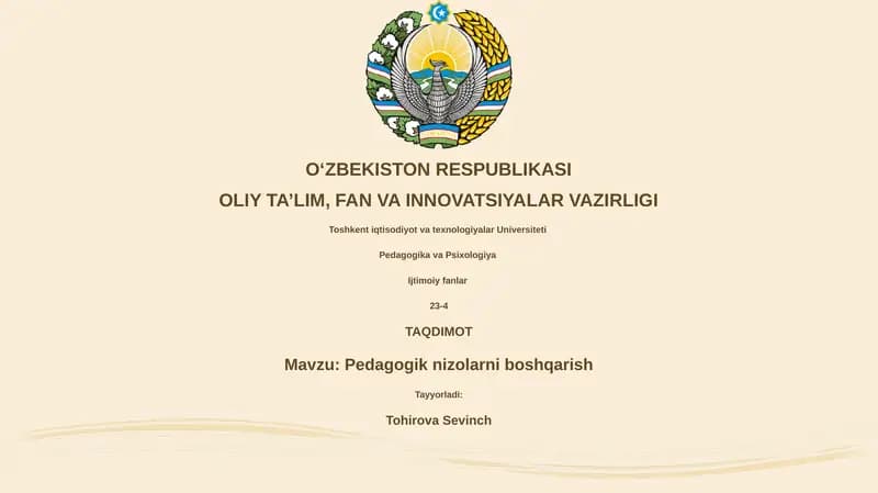 Mojarolarni boshqarish pedagogikasi
