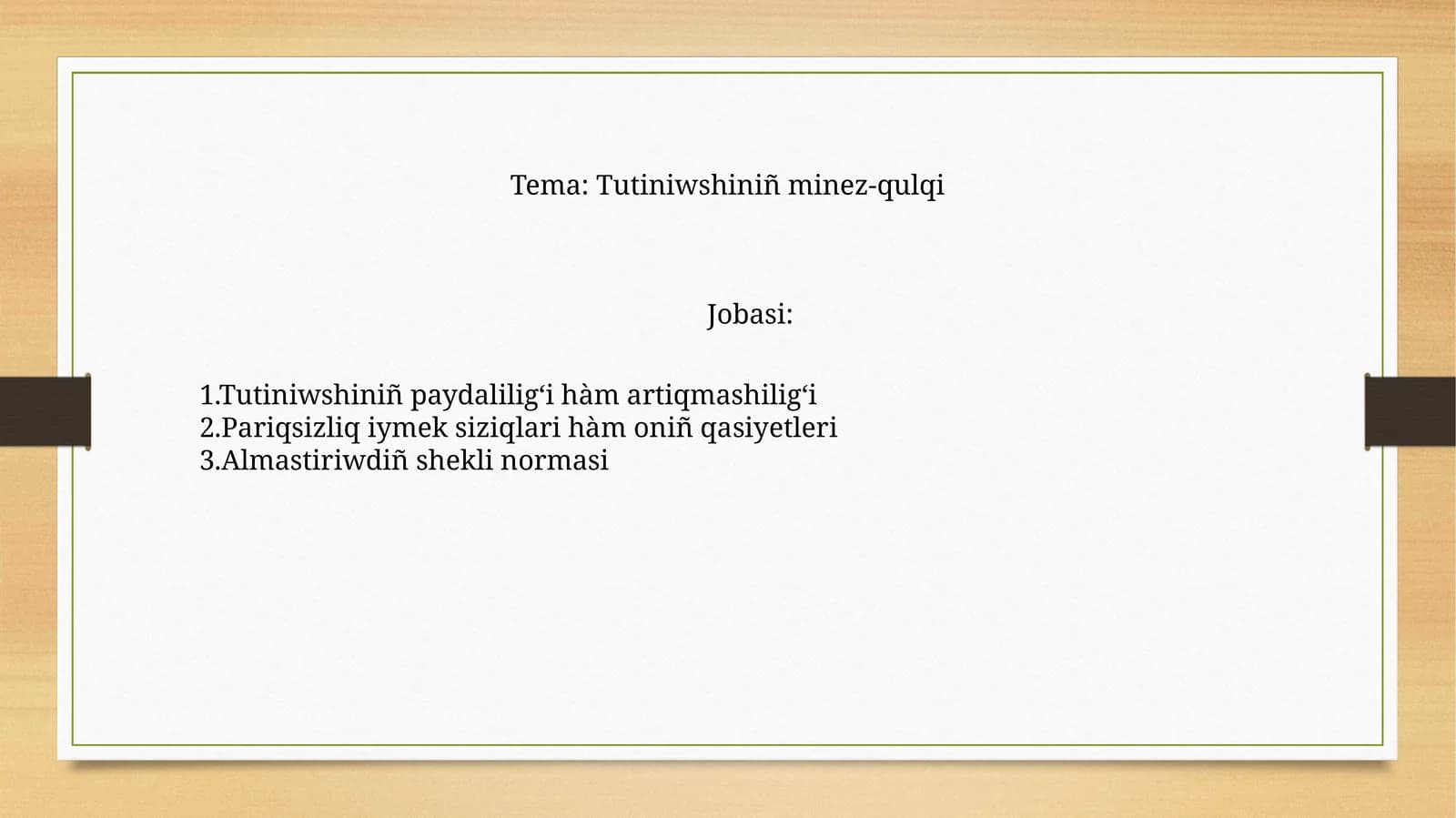 Tutiniwshiniñ minez-qulqi