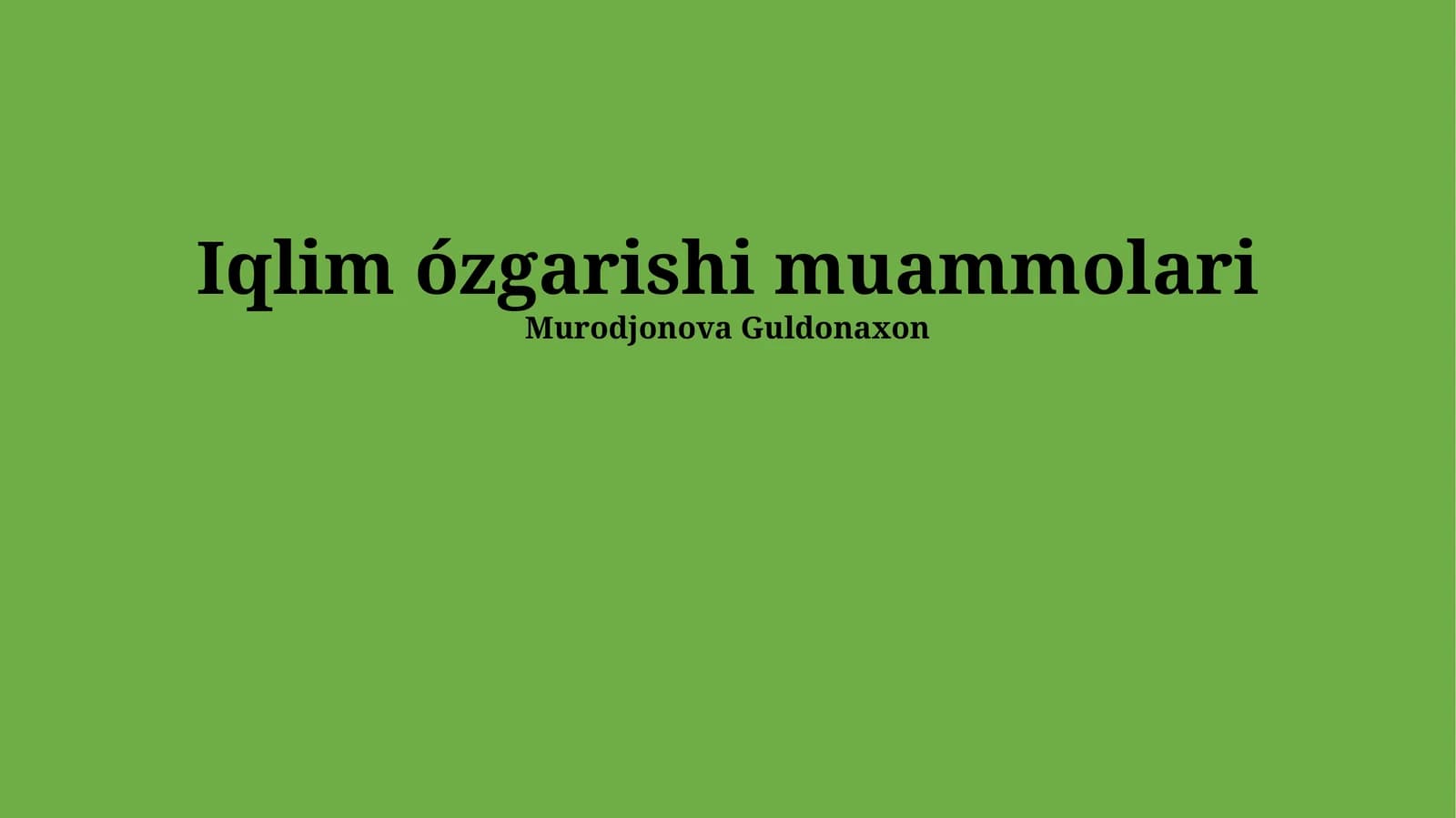Iqlim ózgarishi muammolari