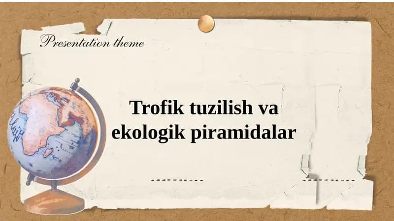 Trofik tuzilish va ekologik piramidalar