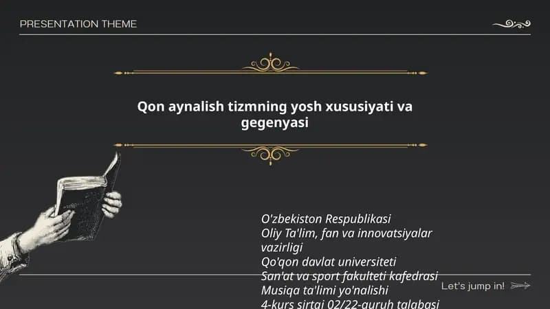 Qon aynalish tizmning yosh xususiyati va gegenyasi