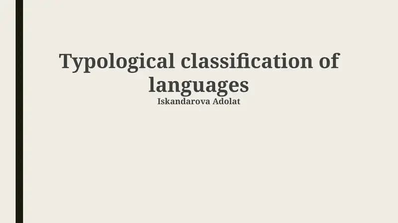 Typological classification of languages