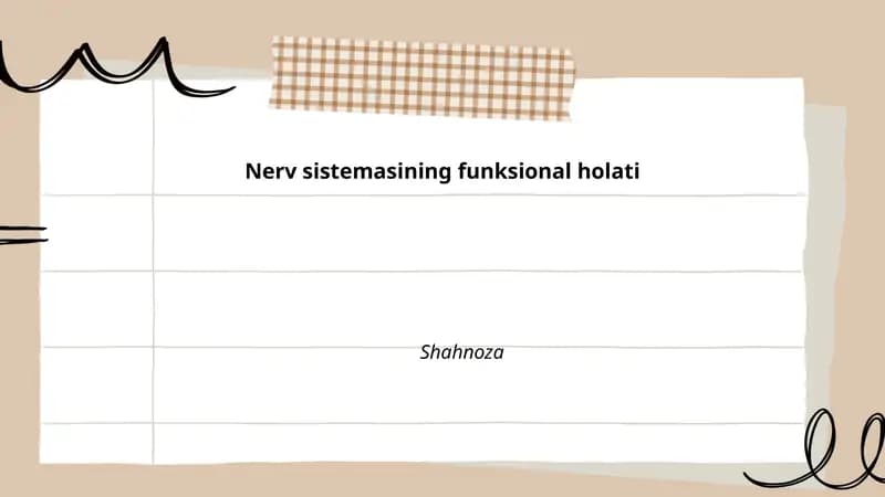 Nerv sistemasining funksional holati